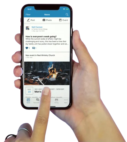 The Realm Connect app on a phone